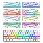 HXSJ V200 Russische Version Kabelgebundene RGB-Hintergrundbeleuchtete Mechanische Tastatur 68 Tastenkappen, Kabellänge: 1,7 m, V200 Russische Version Weiß