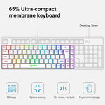 HXSJ V200 Russische Version Kabelgebundene RGB-Hintergrundbeleuchtete Mechanische Tastatur 68 Tastenkappen, Kabellänge: 1,7 m, V200 Russische Version Weiß