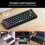 HXSJ V200 Russische Version Kabelgebundene RGB-Hintergrundbeleuchtete Mechanische Tastatur 68 Tastenkappen, Kabellänge: 1,7 m, V200 Russische Version Weiß