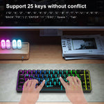 HXSJ V200 Russische Version Kabelgebundene RGB-Hintergrundbeleuchtete Mechanische Tastatur 68 Tastenkappen, Kabellänge: 1,7 m, V200 Russische Version Weiß
