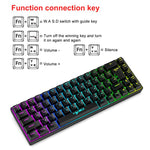 HXSJ V200 Russische Version Kabelgebundene RGB-Hintergrundbeleuchtete Mechanische Tastatur 68 Tastenkappen, Kabellänge: 1,7 m, V200 Russische Version Weiß