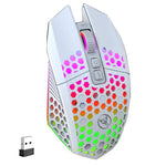 HXSJ T500 Lochmaus 2.4G Hintergrundbeleuchtete wiederaufladbare kabellose Maus
