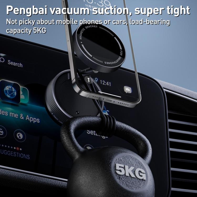 K10A Three-axis Folding Vacuum Adsorption Magnetic Car Phone Holder, K10A (White), K10A (Black), K10A (Grey)