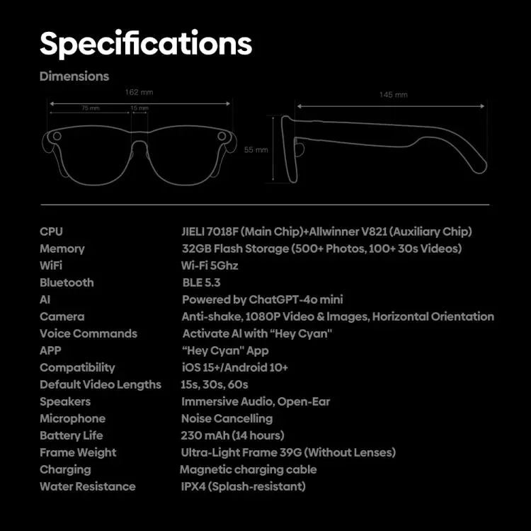 Zeblaze Eyewear KI-Schießbrille mit offenem Ohr und KI-Unterstützung