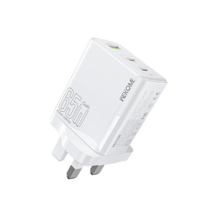 WK WP-U66 Kinkong 65W Dual USB-C / Type-C + USB GaN Schnellladegerät, UK-Stecker, US-Stecker, EU-Stecker