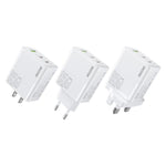 WK WP-U66 Kinkong 65W Dual USB-C / Type-C + USB GaN Schnellladegerät, UK-Stecker, US-Stecker, EU-Stecker