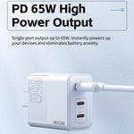 WK WP-U66 Kinkong 65W Dual USB-C / Type-C + USB GaN Schnellladegerät, UK-Stecker, US-Stecker, EU-Stecker