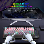HXSJ L400 Drei-Modus Drahtlose RGB-Beleuchtung Dünnfilm-Tastatur mit 81 Tasten