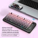 HXSJ L400 Drei-Modus Drahtlose RGB-Beleuchtung Dünnfilm-Tastatur mit 81 Tasten