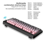 HXSJ L400 Drei-Modus Drahtlose RGB-Beleuchtung Dünnfilm-Tastatur mit 81 Tasten