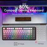 HXSJ L400 Drei-Modus Drahtlose RGB-Beleuchtung Dünnfilm-Tastatur mit 81 Tasten