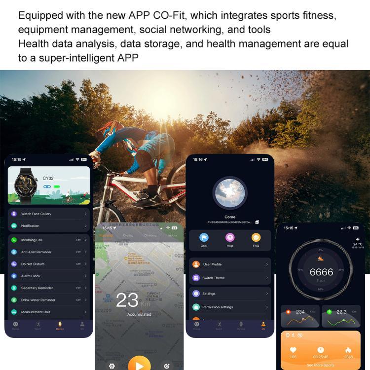 CY32 1,39 Zoll IPS-Bildschirm Sport-Smartwatch unterstützt Bluetooth-Anrufe / COFIT-App