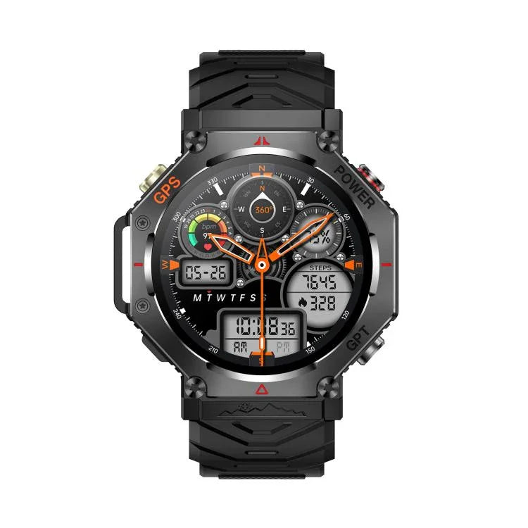 KC91 1,39 Zoll IPS-Bildschirm 3 ATM Outdoor GPS Smartwatch mit Taschenlampe