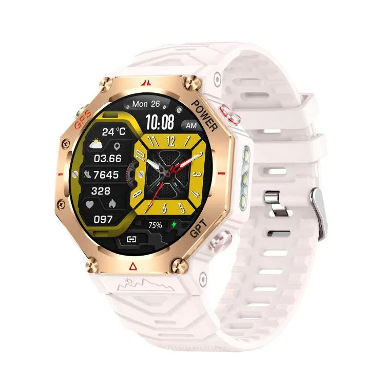 KC91 1,39 Zoll IPS-Bildschirm 3 ATM Outdoor GPS Smartwatch mit Taschenlampe
