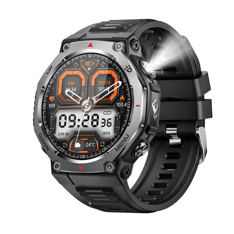 KT85 1,43-Zoll-Bildschirm 5 ATM Outdoor-Sport-Smartwatch mit starker Taschenlampe