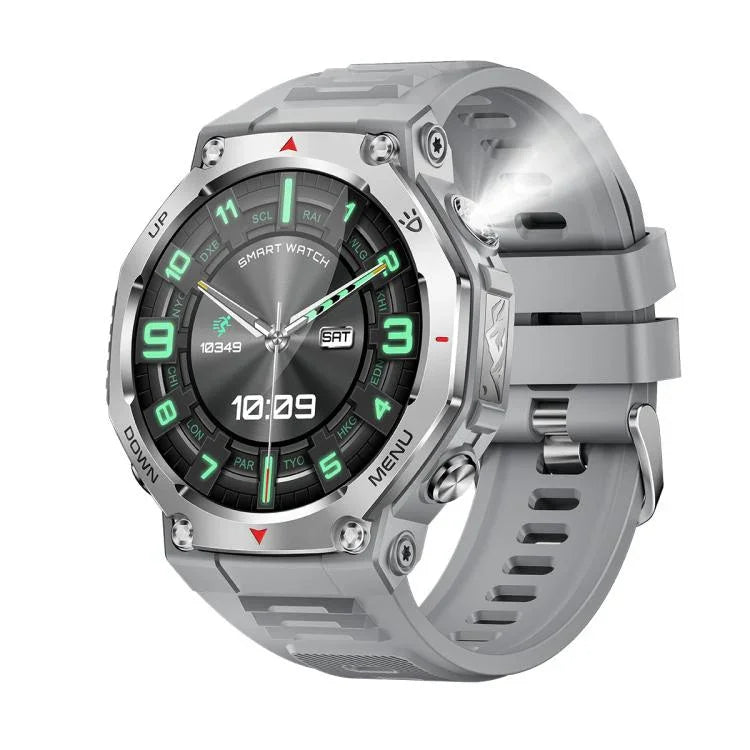 KT85 1,43-Zoll-Bildschirm 5 ATM Outdoor-Sport-Smartwatch mit starker Taschenlampe