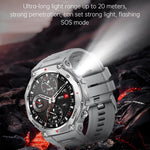 KT85 1,43-Zoll-Bildschirm 5 ATM Outdoor-Sport-Smartwatch mit starker Taschenlampe
