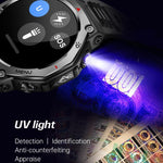 KT85 1,43-Zoll-Bildschirm 5 ATM Outdoor-Sport-Smartwatch mit starker Taschenlampe