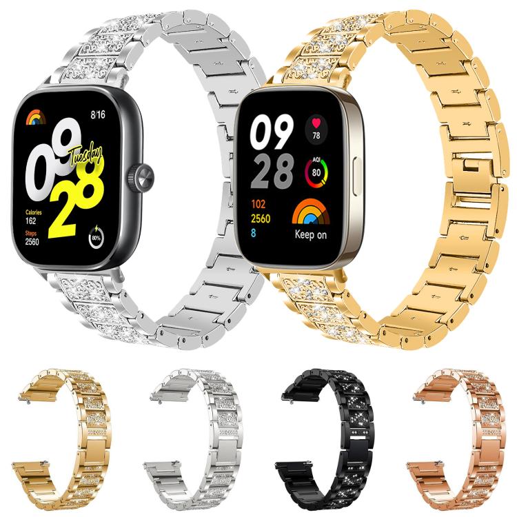 xDfind Diamond Jewelry Stainless Steel Watch Band, For Xiaomi Band 10 Pro / 9 Pro / Redmi Watch 6, For Xiaomi Smart Band 10 / 9 / 8 / NFC 14mm, For Redmi Watch 3 Active / Lite 20mm, For Redmi Watch 3 20mm