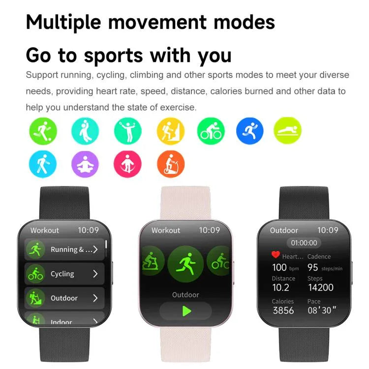 U17 1,85 Zoll ultradünnes Curved-Display IP68 Sport-Smartwatch