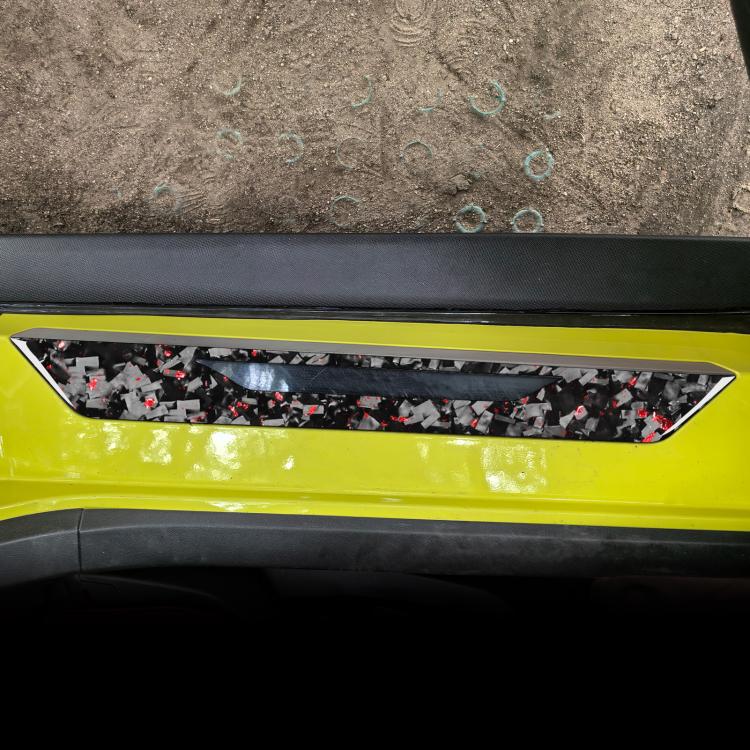 2pcs/Set Forged Gold Foil Carbon Fiber Car Threshold Decorative Sticker for Chevrolet Corvette C8 2020-, Left and Right Driver, Threshold