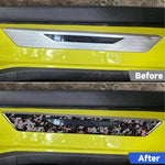 2pcs/Set Forged Gold Foil Carbon Fiber Car Threshold Decorative Sticker for Chevrolet Corvette C8 2020-, Left and Right Driver, Threshold