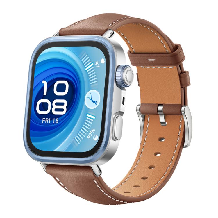 xDfind Flat Head Black Shark Fine Grain Leather Watch Band, For Huawei Watch Fit 5 / Fit 5 Pro 20mm, For Huawei Watch D2 22mm