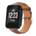 xDfind Flat Head Black Shark Fine Grain Leather Watch Band, For Garmin Fenix 8/7/6/5 22mm 20mm, For Garmin Fenix 8/7X/6X/5X 26mm 22mm, For Garmin Forerunner 220/735/735XT/230/235 20mm, For Garmin Forerunner 35/30/35j 20mm