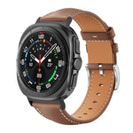 xDfind Flat Head Black Shark Fine Grain Leather Watch Band, For Samsung Galaxy Watch Ultra / Ultra 2025, For Samsung Galaxy Watch8 / Watch8 Classic, For Samsung Galaxy Watch7 / FE / 6 / 5 / 4
