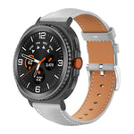 xDfind Flat Head Black Shark Fine Grain Leather Watch Band, For Samsung Galaxy Watch Ultra / Ultra 2025, For Samsung Galaxy Watch8 / Watch8 Classic, For Samsung Galaxy Watch7 / FE / 6 / 5 / 4