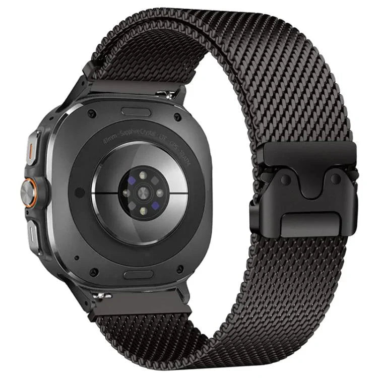 Milanaise-Armband aus Titanstahl mit Regenschirm-Schließe, passend für Samsung Galaxy Watch Ultra / Ultra 2025 und Samsung Galaxy Watch8 / Watch8 Classic