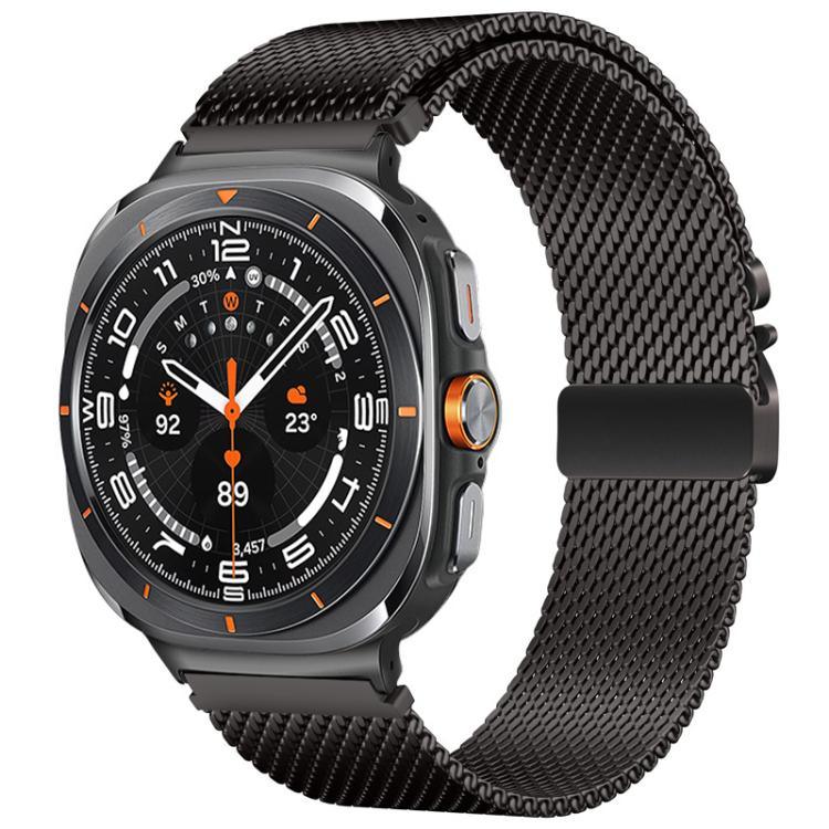Milanaise-Armband aus Titanstahl mit Regenschirm-Schließe, passend für Samsung Galaxy Watch Ultra / Ultra 2025 und Samsung Galaxy Watch8 / Watch8 Classic