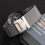 Milanaise-Armband aus Titanstahl mit Regenschirm-Schließe, passend für Samsung Galaxy Watch Ultra / Ultra 2025 und Samsung Galaxy Watch8 / Watch8 Classic