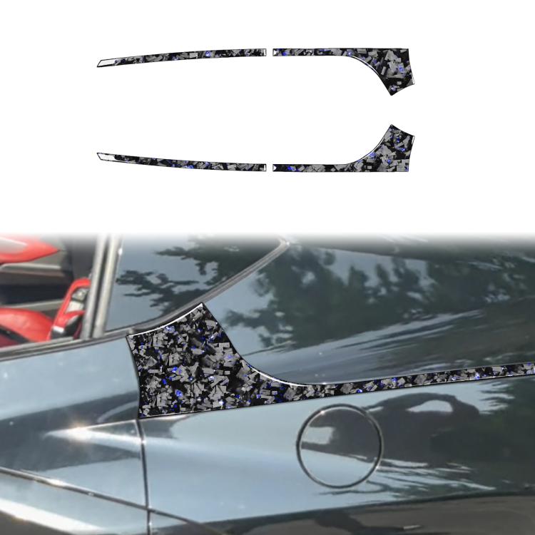 4pcs/Set Forged Gold Foil Carbon Fiber Car Rear Sides Decorative Sticker for Chevrolet Corvette C8 2020-, Left and Right Driver, Rear Sides