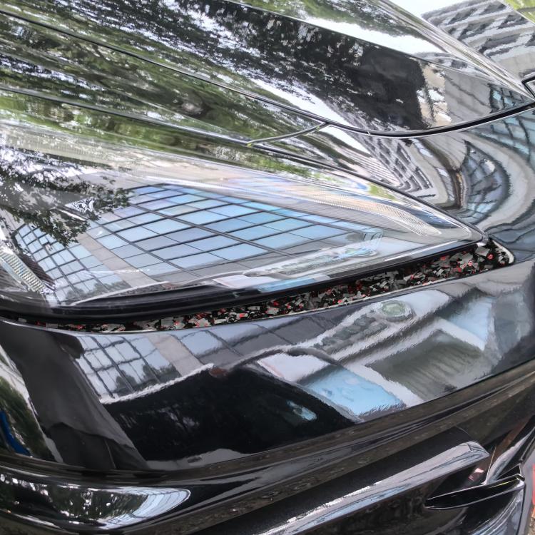 2pcs/Set Forged Gold Foil Carbon Fiber Car Front Light Below Decorative Sticker for Chevrolet Corvette C8 2020-, Left and Right Driver, Front Light Below