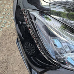 2pcs/Set Forged Gold Foil Carbon Fiber Car Front Light Below Decorative Sticker for Chevrolet Corvette C8 2020-, Left and Right Driver, Front Light Below