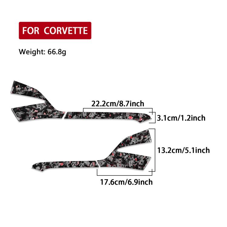 4pcs/Set Forged Gold Foil Carbon Fiber Car Rearview Mirror Decorative Sticker for Chevrolet Corvette C8 2020-, Right Driver, Rearview Mirror, Right Driver