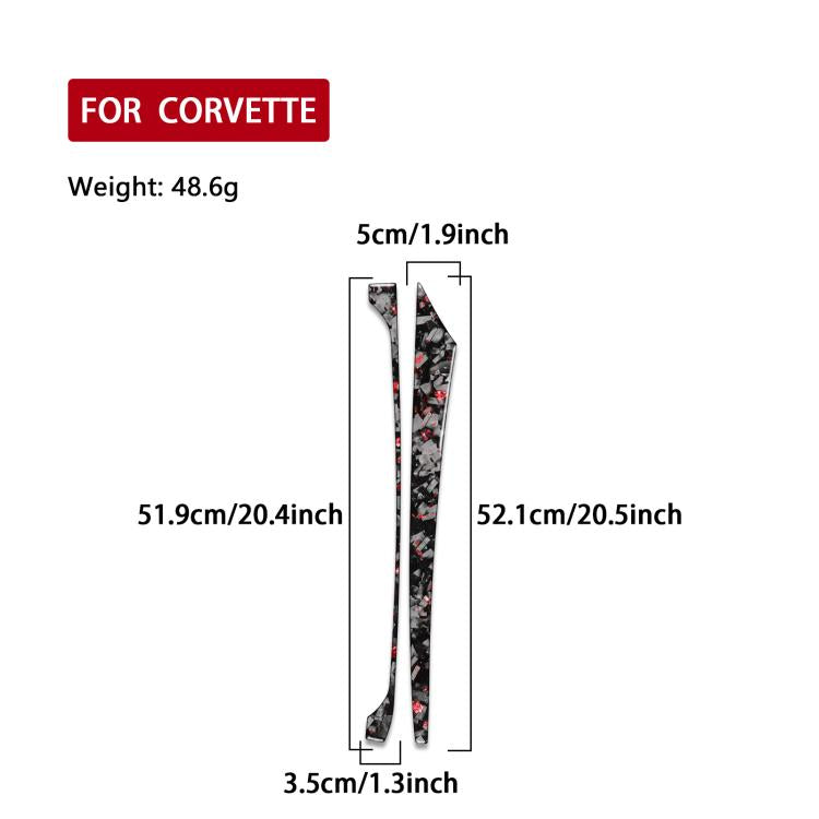 2pcs/Set Forged Gold Foil Carbon Fiber Car Center Console Side Decorative Sticker for Chevrolet Corvette C8 2020-, Left Driver, Center Console Side, Left Driver