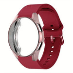 Silikonarmband mit TPU-Gehäuse, für Samsung Galaxy Watch 7 44mm, für Samsung Galaxy Watch 7 40mm, für Samsung Galaxy Watch 4 Classic 46mm, für Samsung Galaxy Watch 4 Classic 42mm