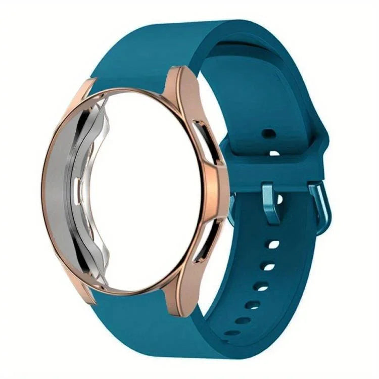 Silikonarmband mit TPU-Gehäuse, für Samsung Galaxy Watch 7 44mm, für Samsung Galaxy Watch 7 40mm, für Samsung Galaxy Watch 4 Classic 46mm, für Samsung Galaxy Watch 4 Classic 42mm