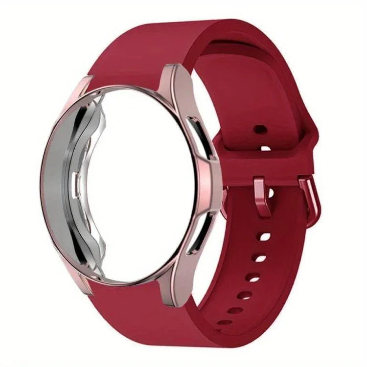 Silikonarmband mit TPU-Gehäuse, für Samsung Galaxy Watch 7 44mm, für Samsung Galaxy Watch 7 40mm, für Samsung Galaxy Watch 4 Classic 46mm, für Samsung Galaxy Watch 4 Classic 42mm