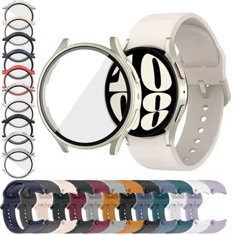 Silikonarmband mit TPU-Gehäuse, für Samsung Galaxy Watch 7 44mm, für Samsung Galaxy Watch 7 40mm, für Samsung Galaxy Watch 4 Classic 46mm, für Samsung Galaxy Watch 4 Classic 42mm