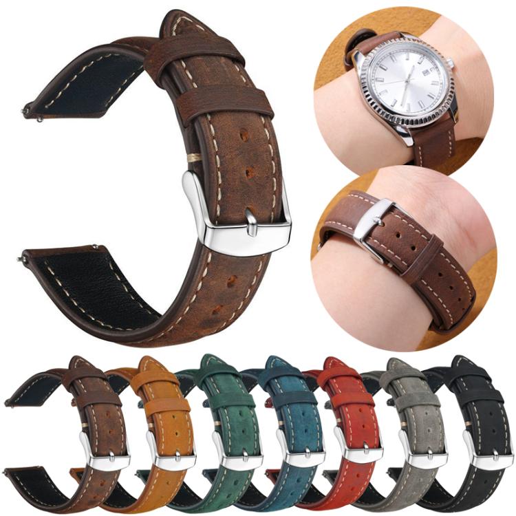 xDfind Retro Crazy Horse Texture Leather Watch Band, 24mm for Suunto 9 / 9 Baro / D5 / Core / 7, 14mm, 18mm, 20mm, 22mm