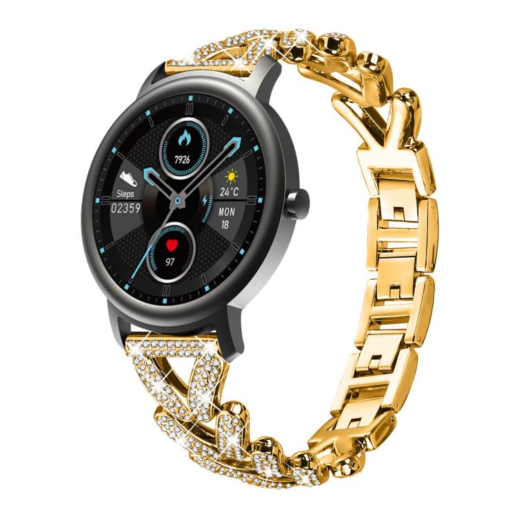 xDfind Small Twist Diamond Metal Watch Band, 20mm For COROS APEX 2 42mm / PACE 2, 20mm For Huawei Watch GT4 / GT3 / GT2, 20mm For Amazfit Bip U / Bip Lite / Bip 3 Pro, 20mm For Amazfit GTS4 Mini/3/2 /2e/2 Mini, 20mm For Xiaomi Haylou RS4 Plus LS11 / LS...
