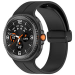 xDfind Faltbares, schwarzes Silikon-Uhrenarmband mit Magnetverschluss, passend für Samsung Galaxy Watch8 / Watch8 Classic