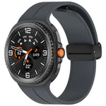 xDfind Faltbares, schwarzes Silikon-Uhrenarmband mit Magnetverschluss, passend für Samsung Galaxy Watch8 / Watch8 Classic