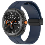 xDfind Faltbares, schwarzes Silikon-Uhrenarmband mit Magnetverschluss, passend für Samsung Galaxy Watch8 / Watch8 Classic