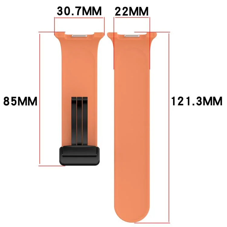 xDfind Faltbares, schwarzes Silikon-Uhrenarmband mit Magnetverschluss, passend für Samsung Galaxy Watch8 / Watch8 Classic