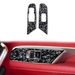 2pcs/Set Forged Gold Foil Carbon Fiber Car Window Lift Decorative Sticker for Chevrolet Corvette C8 2020-, Left Driver, Window Lift, Left Driver