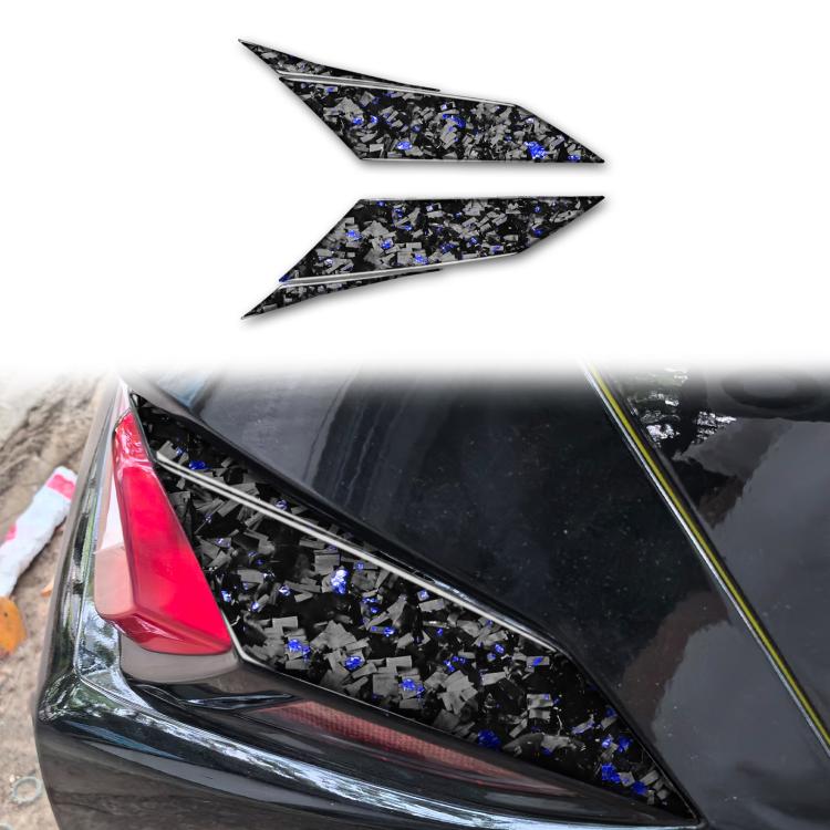 4pcs/Set Forged Gold Foil Carbon Fiber Car Taillight Sides Decorative Sticker for Chevrolet Corvette C8 2020-, Left and Right Driver, Taillight Sides